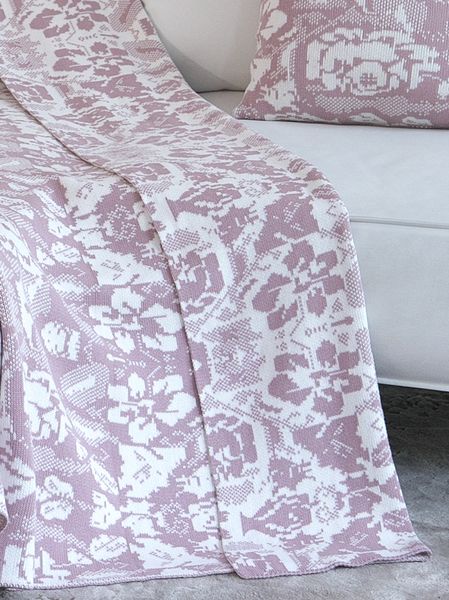 Покривало бавовняне 180x220 LA MODNO ROSE Pink-Ecru (100% бавовна) рожеве 200191 фото